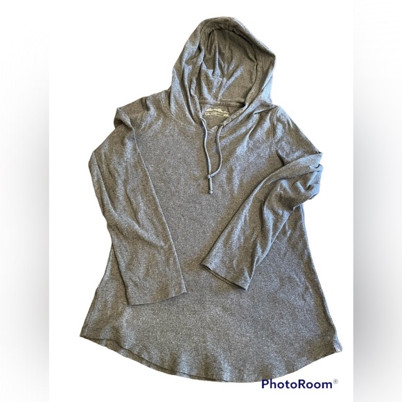Eddie Bauer women’s Outdoor hooded gray long-sleeve pullover size Medium - Picture 2 of 7